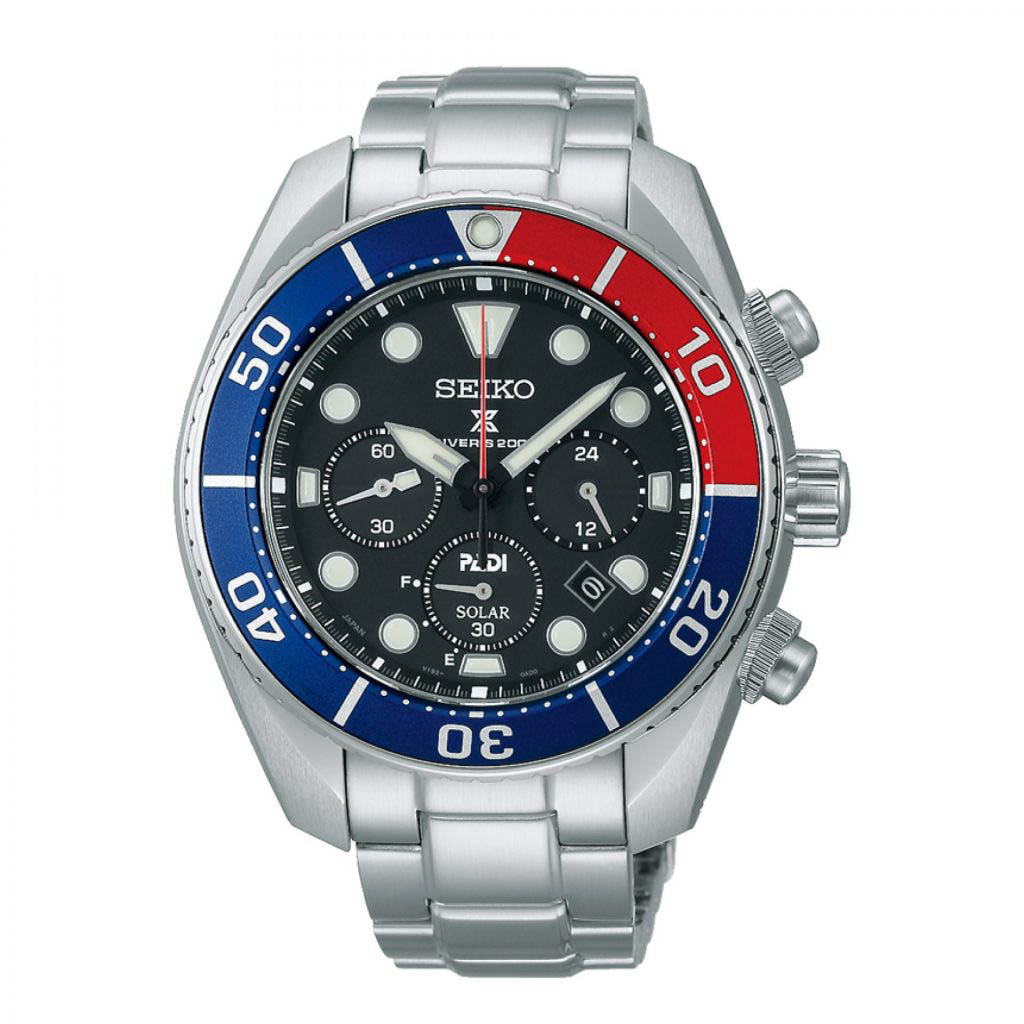 นาฬิกาข้อมือผู้ชาย SEIKO PROSPEX SOLAR CHRONOGRAPH DIVER’S 200M PADI SPECIAL EDITION รุ่น SSC795J