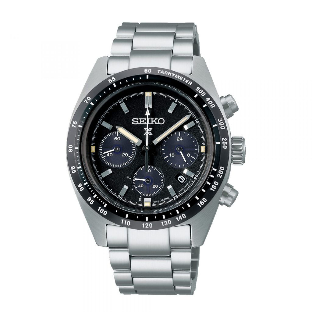Seiko chronograph solar black on sale