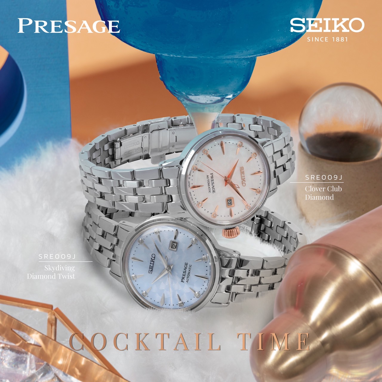 SEIKO PRESAGE COCKTAIL TIME LADIES WATCH MODEL : SRE009J