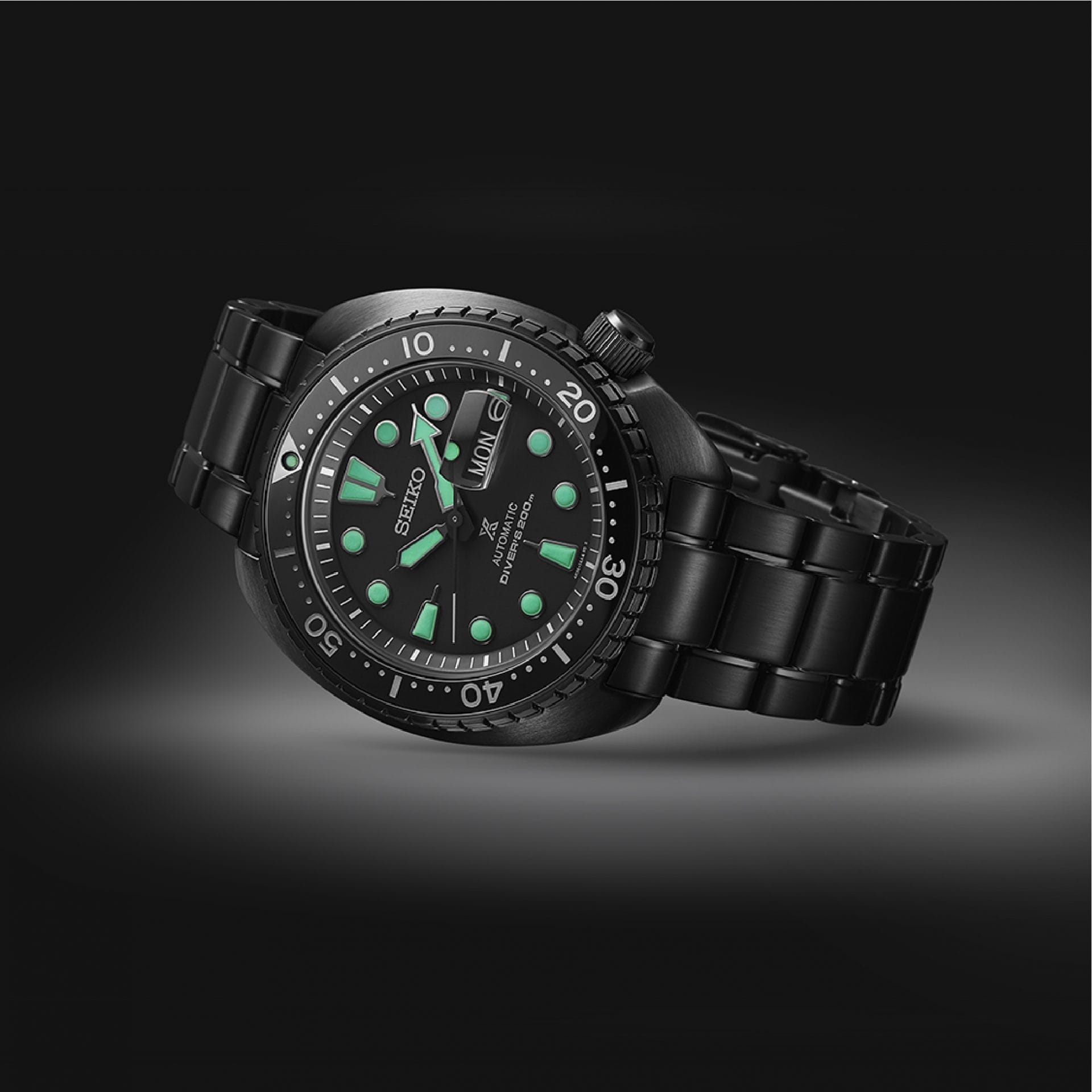 SEIKO PROSPEX The Black Series night vision WATCH MODEL SRPK43K